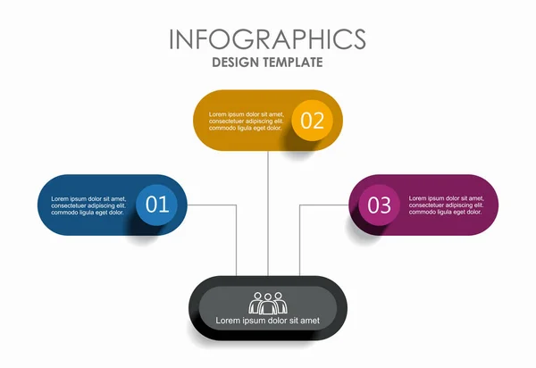 Templat desain infografis dengan tempat bagi data Anda. Ilustrasi vektor. - Stok Vektor