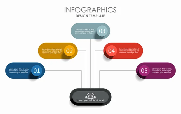 Infografische Design-Vorlage mit Platz für Ihre Daten. Vektorillustration. — Stockvektor