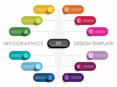 Verileriniz için yer alan bilgi tasarım şablonu. Vektör illüstrasyonu.