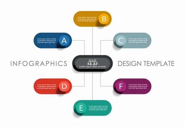 Infografische Design-Vorlage mit Platz für Ihre Daten. Vektorillustration. — Stockvektor