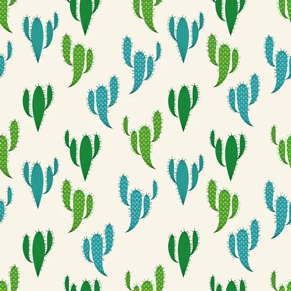 Modèle sans couture avec cactus dessiné à la main. Illustration vectorielle . — Image vectorielle