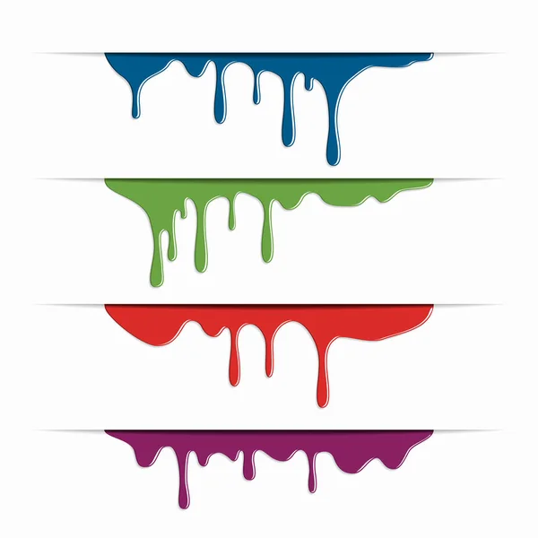 Different paint dripping, abstract blob. Vector illustration. — Stock Vector