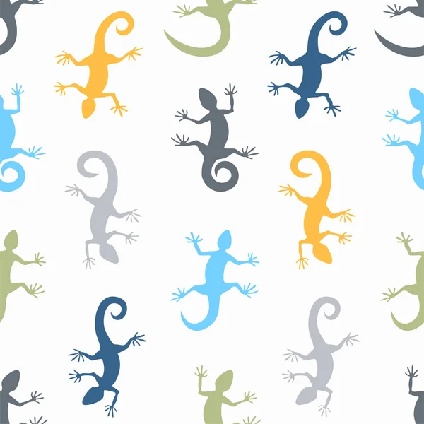 Fond de motif sans couture avec des lézards. Illustration vectorielle . — Image vectorielle
