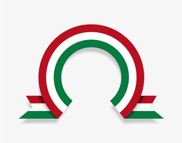 Hongaarse vlag afgerond abstracte achtergrond. Vectorillustratie. — Stockvector