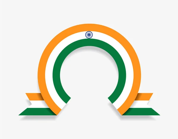 Indian flag rounded abstract background. Vector illustration.