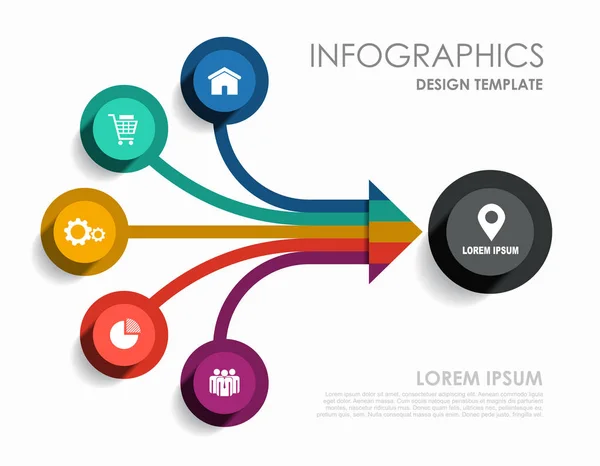 Plantilla de diseño infográfico con lugar para sus datos. Ilustración vectorial. — Archivo Imágenes Vectoriales