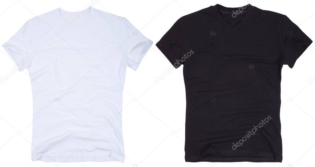 Set of t-shirt solated on white background.