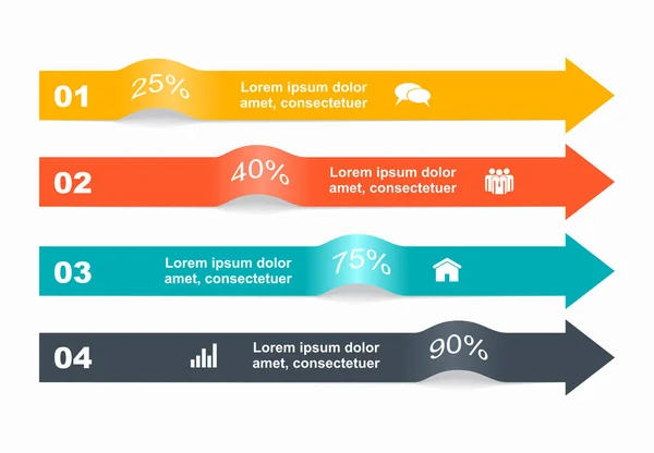 Infografisk designmall med plats för dina data. Vektorillustration. — Stock vektor