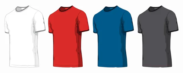 Uppsättning t-shirts på vit bakgrund. Vektor illustration. — Stock vektor