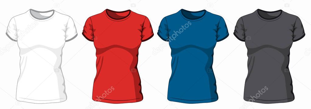 Set of t-shirts on white background. Vector illustration.