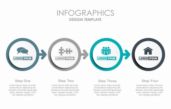 Modèle de conception infographique avec place pour vos données. Illustration vectorielle. — Image vectorielle