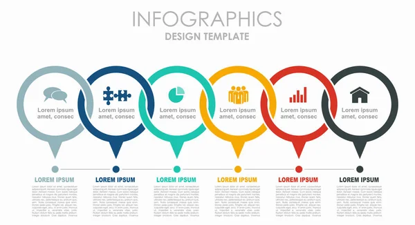 Modèle de conception infographique avec place pour vos données. Illustration vectorielle. — Image vectorielle