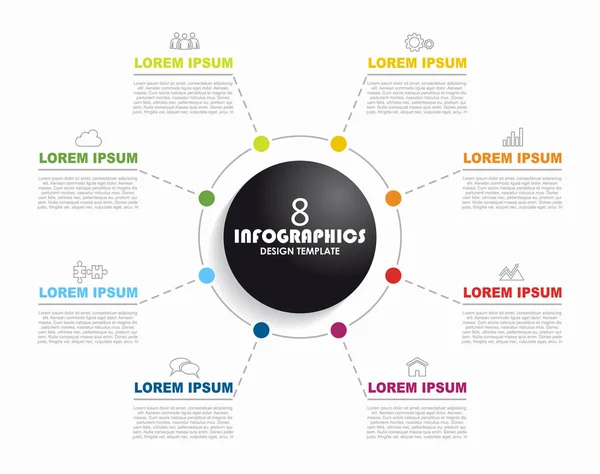 Templat desain infografis dengan tempat bagi data Anda. Ilustrasi vektor. - Stok Vektor