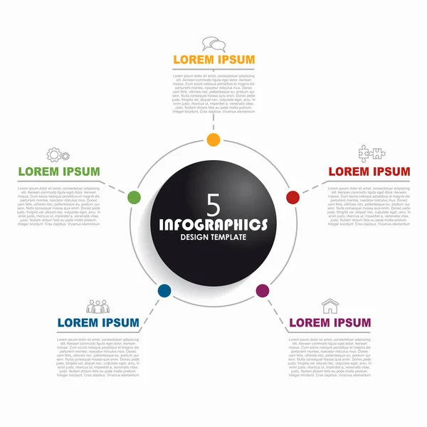 Templat desain infografis dengan tempat bagi data Anda. Ilustrasi vektor. - Stok Vektor