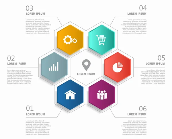 Modello di design infografico con spazio per i tuoi dati. Illustrazione vettoriale. — Vettoriale Stock