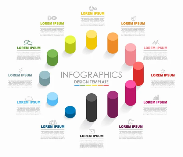 Modello di design infografico con spazio per i tuoi dati. Illustrazione vettoriale. — Vettoriale Stock