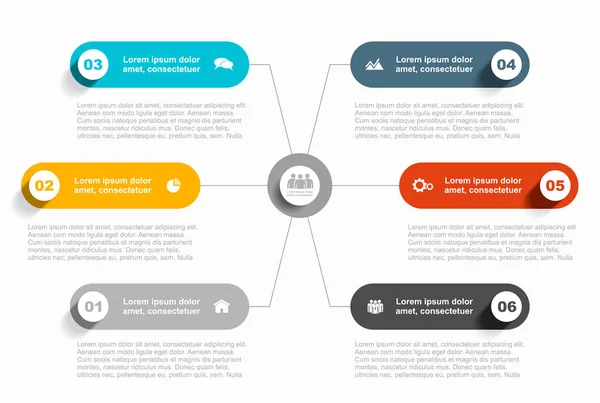 Plantilla de diseño infográfico con lugar para sus datos. Ilustración vectorial. — Archivo Imágenes Vectoriales