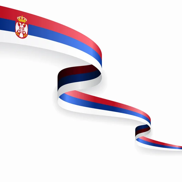 Η Σερβική σημαία κυματίζει αφηρημένο υπόβαθρο. Εικονογράφηση διανύσματος. — Διανυσματικό Αρχείο