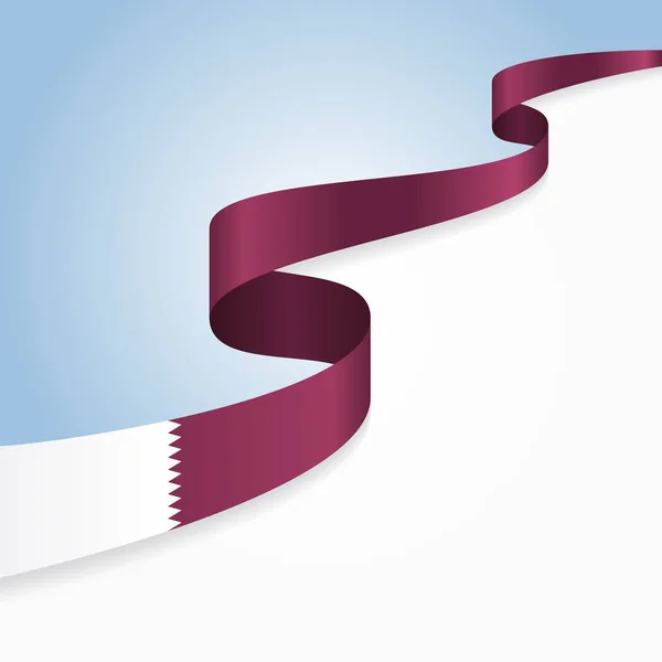 Qatari flag wavy abstract background. Vector illustration. — Stock Vector