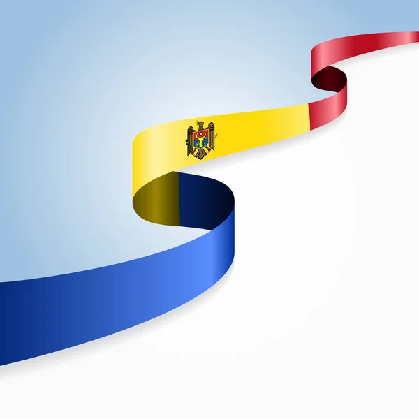 Bandiera moldava ondulato sfondo astratto. Illustrazione vettoriale. — Vettoriale Stock