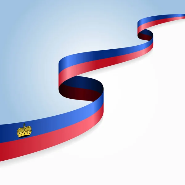 Lichtenštejnská vlajka zvlněné abstraktní pozadí. Vektorová ilustrace. — Stockový vektor