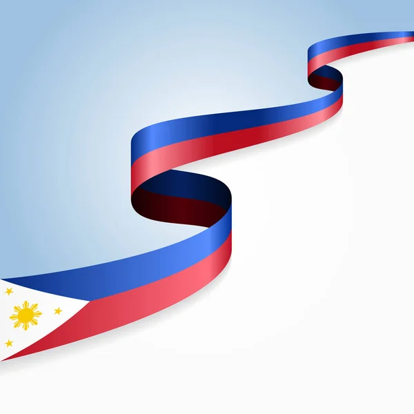 Philippines flag wavy abstract background. Vector illustration. — Stock Vector