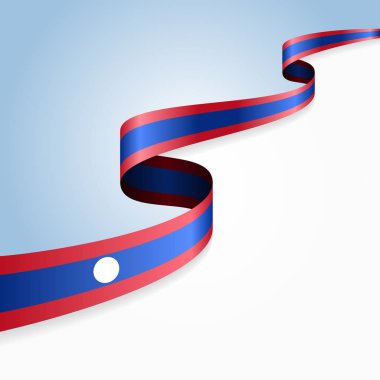 Laos bayrağı dalgalı soyut arka plan. Vektör illüstrasyonu.