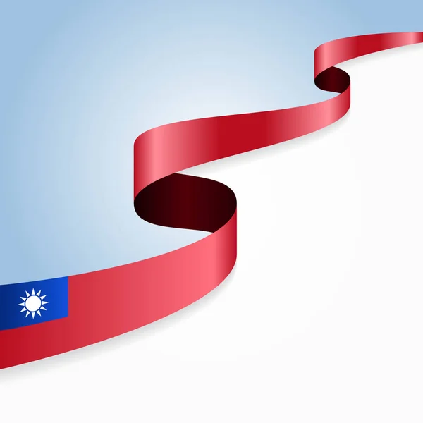 Tayvan bayrağı dalgalı soyut arka plan. Vektör illüstrasyonu. — Stok Vektör