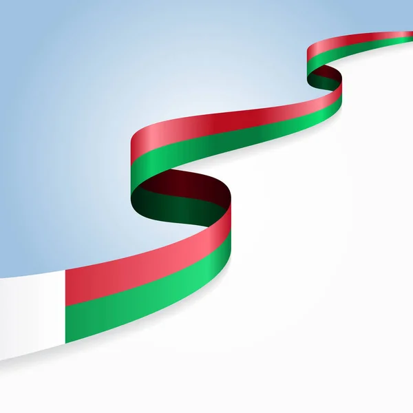 Bandera de Madagascar fondo abstracto ondulado. Ilustración vectorial. — Vector de stock