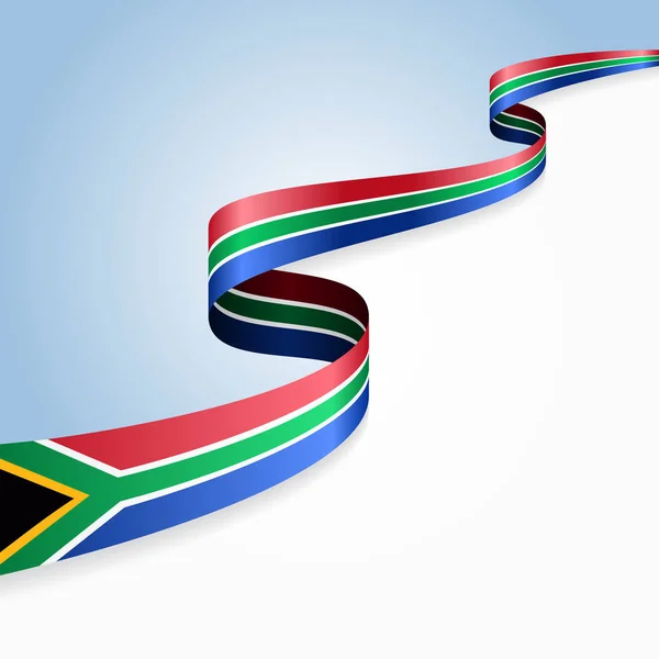 南アフリカの旗波状の抽象的な背景。ベクターイラスト. — ストックベクタ