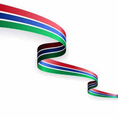 Gambiya bayrağı dalgalı soyut arka plan. Vektör illüstrasyonu.