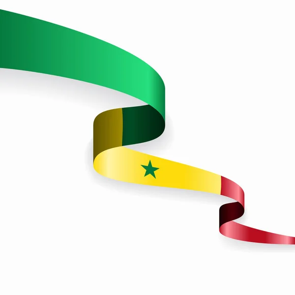 Senegals flagga vågigt abstrakt bakgrund. Vektorillustration. — Stock vektor