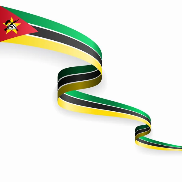 Moçambique flagga vågigt abstrakt bakgrund. Vektorillustration. — Stock vektor