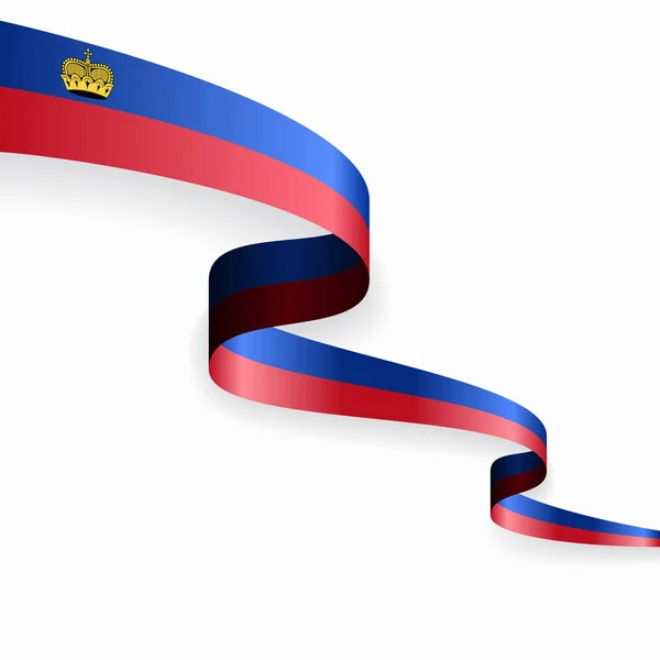 Bandera de Liechtenstein fondo abstracto ondulado. Ilustración vectorial. — Vector de stock