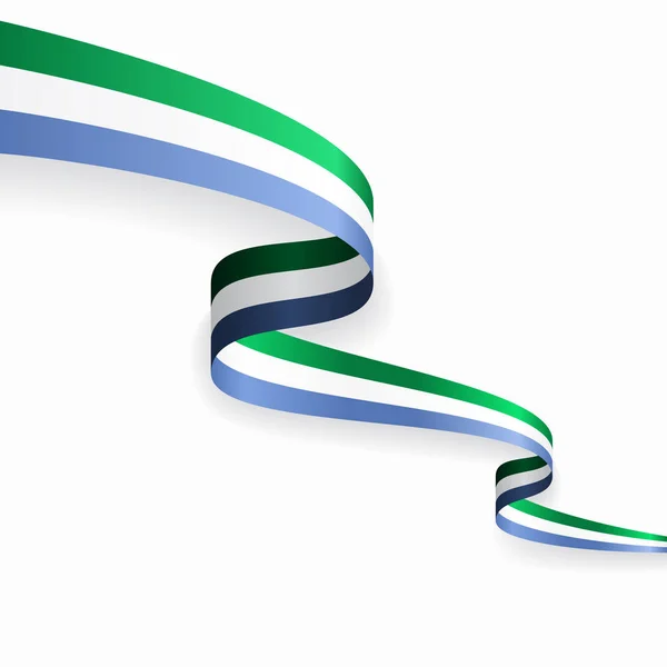 Sierra Leone flagga vågigt abstrakt bakgrund. Vektorillustration. — Stock vektor