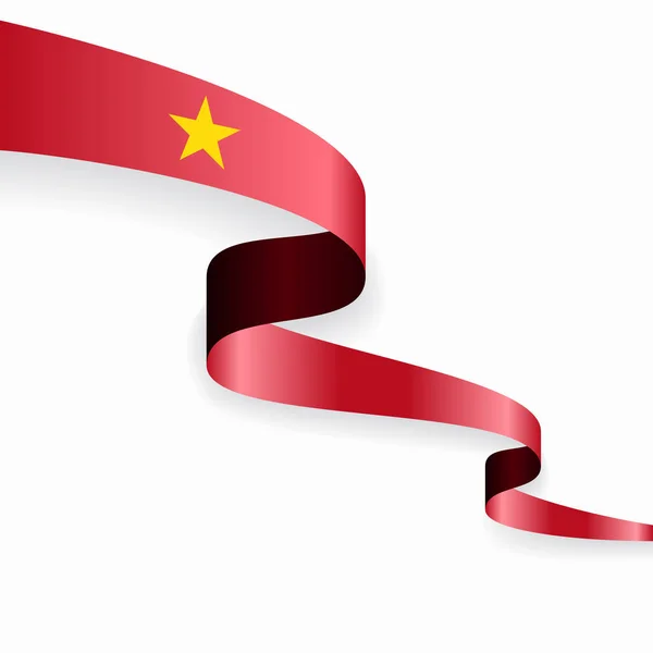 Vietnamesisk flagga vågigt abstrakt bakgrund. Vektorillustration. — Stock vektor