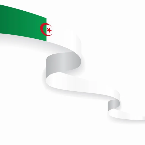 Algériai zászló hullámos elvont háttér. Vektorillusztráció. — Stock Vector