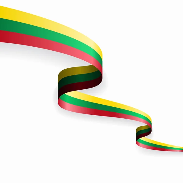 Litauisk flagga vågigt abstrakt bakgrund. Vektorillustration. — Stock vektor