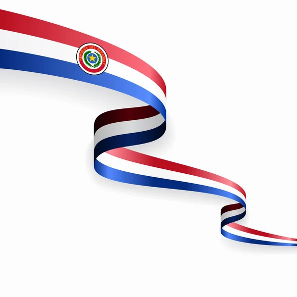 Paraguayan flag wavy abstract background. Vector illustration. — Stock Vector