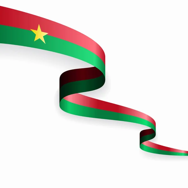 Burkina Faso flag wavy abstract background. Vector illustration. — Stock Vector