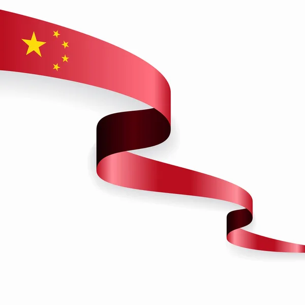 Китайский флаг волнистый абстрактный фон. Векторная иллюстрация. — стоковый вектор