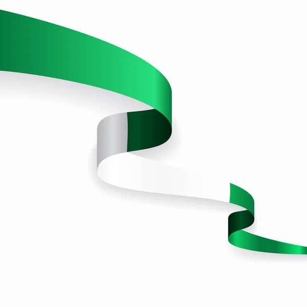 Nigerijská vlajka zvlněné abstraktní pozadí. Vektorová ilustrace. — Stockový vektor