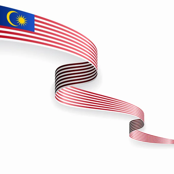 Malaysisk flagga vågigt abstrakt bakgrund. Vektorillustration. — Stock vektor