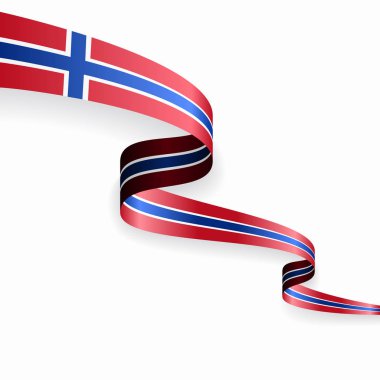 Norveç bayrağı dalgalı soyut arka plan. Vektör illüstrasyonu.