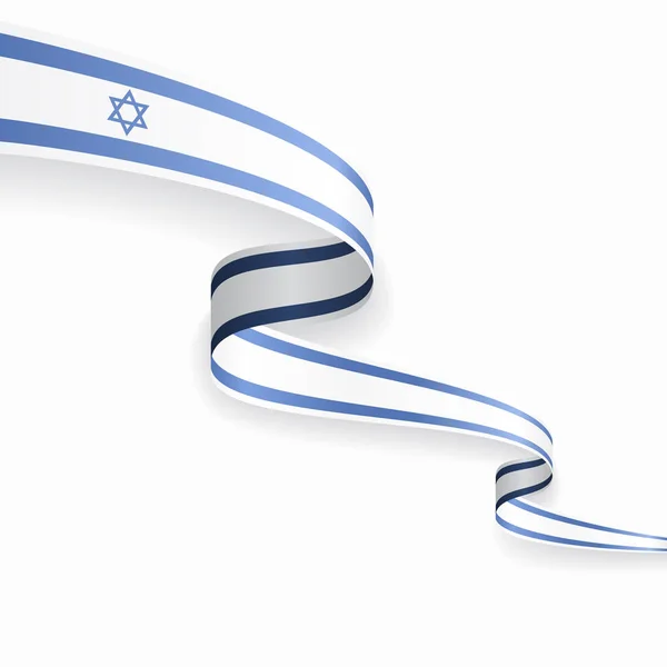 Izraelská vlajka zvlněné abstraktní pozadí. Vektorová ilustrace. — Stockový vektor