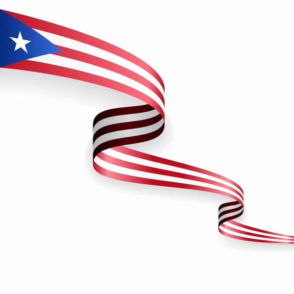 Puerto Rican flag wavy abstract background. Vector illustration. — Stock Vector