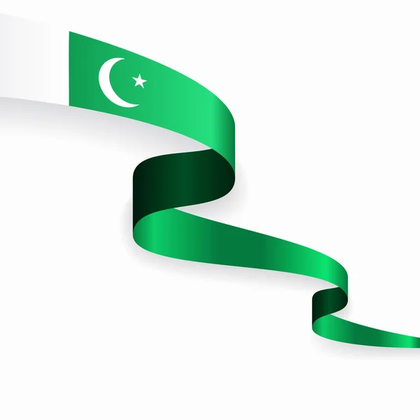 Bandera paquistaní ondulado fondo abstracto. Ilustración vectorial. — Vector de stock
