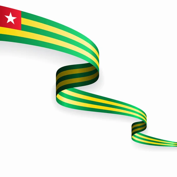 Togolese flagga vågigt abstrakt bakgrund. Vektorillustration. — Stock vektor