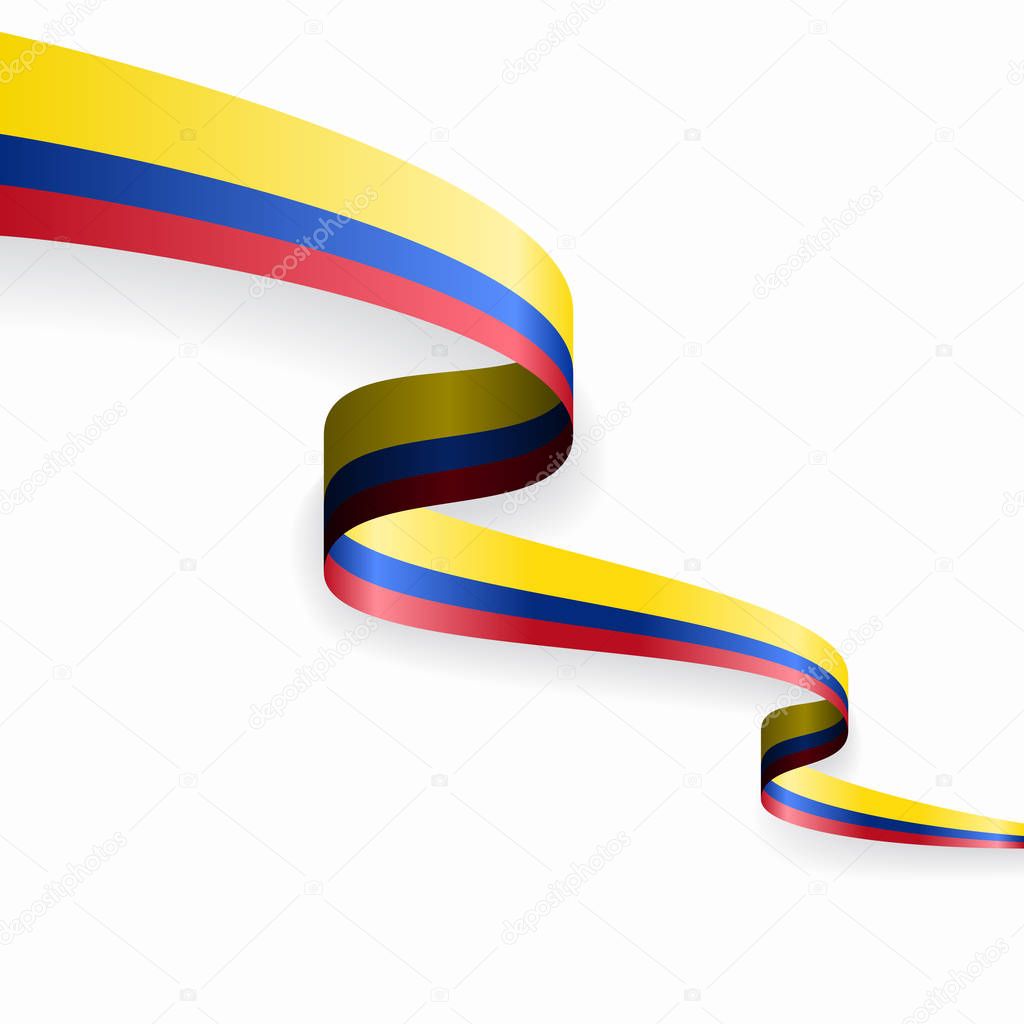 Colombian flag wavy abstract background. Vector illustration.