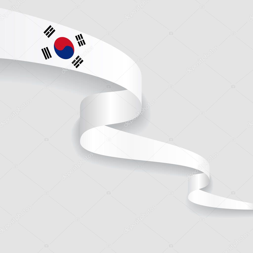 South Korean flag wavy abstract background. Vector illustration.